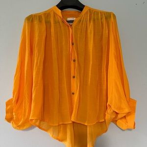 Anthropologie yellow blouse